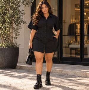 FRAME Smocked Organic Cotton Mini Shirtdress Black Women's Size XL